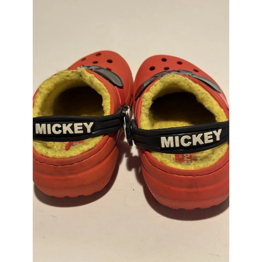 Crocs Disney Mickey Mouse Lined Clogs Toddler C10 Red Yellow